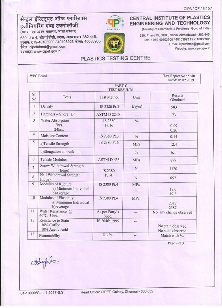 wpc board test report 1